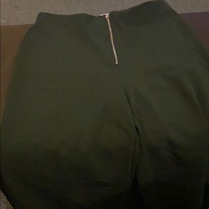 Green flare long pant